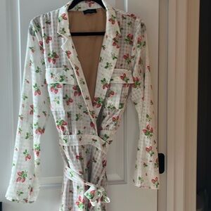 Majorelle strawberry wrap shirt mini dress Large